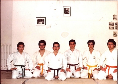 Foto di gruppo nella palestra di Via E.Toti anno 1977