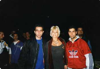 Luigi Zanini insieme a Carmen Russo e Carlo Conte ad un Galà di Full Contact vinto ai punti nel 1996