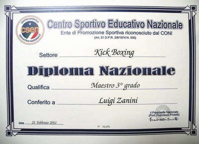 Diploma di Luigi Zanini